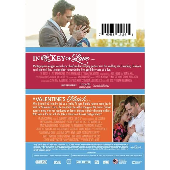 Hallmark 2-Movie Collection: In The Key Of Love & A Valentine's Match NEW DVD - Picture 2 of 2
